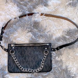 Black leather MK belt bag